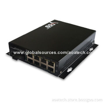 Fiber Media Converter with 8 Ports, 10/100Mbps Adaptive Ethernet Port, Auto MDI/MDIX